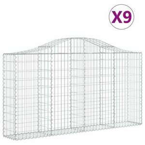 9 db íves horganyzott vas gabion kosár 200x30x100/120 cm kép