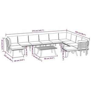 vidaXL 12 részes tömör akácfa kerti ülőgarnitúra párnákkal kép