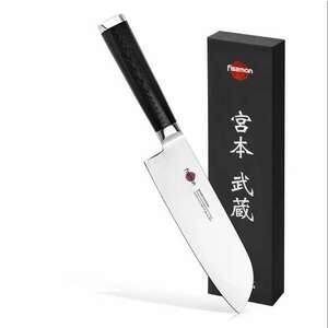 Fissman-Kensei Musashi santoku kés, 67 rétegű damaszkuszi acél, 17 cm, ezüst/fekete színben kép