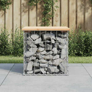 vidaXL tömör fenyőfa gabion kerti pad 43x44x42 cm kép