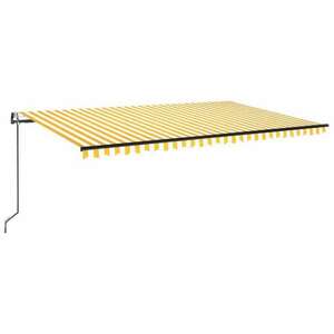 Sárga-fehér szélérzékelős és led-es napellenző 500 x 300 cm kép