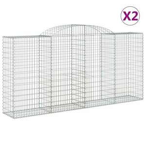 2 db íves horganyzott vas gabion kosár 300x50x140/160 cm kép