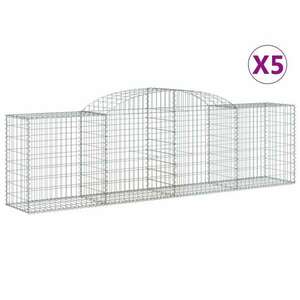 5 db íves horganyzott vas gabion kosár 300x50x80/100 cm kép