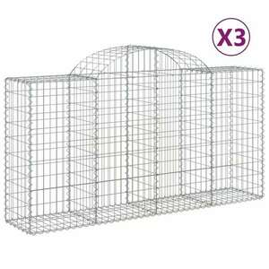 3 db íves horganyzott vas gabion kosár 200 x 50 x 100/120 cm kép