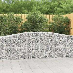 vidaXL 9 db íves horganyzott vas gabion kosár 400x50x80/100 cm kép