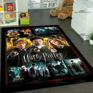 Harry Potter bársony flanel szőnyeg, jelenetek a filmből mintával, 120 x 160 cm kép