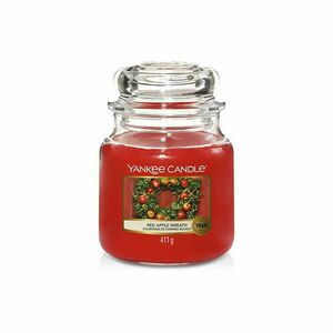 Red Apple Wreath, Yankee Candle illatgyertya, közepes üveg (alma, fahéj, dió) kép