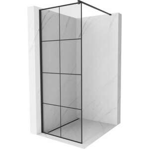 Mexen Kioto Walk-In Zuhanyfal 90 x 200 cm, átlátszó üveg/ fekete 8 mm, fekete - 800-090-101-70-7 Walk-In Zuhanyfal kép