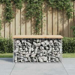 vidaXL tömör fenyőfa gabion kerti pad 83x44x42 cm kép