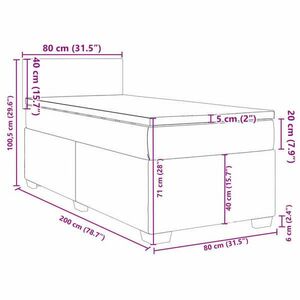 vidaXL sötétzöld bársony rugós ágy matraccal 80 x 200 cm kép