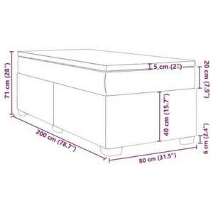 vidaXL sötétzöld bársony rugós ágy matraccal 80 x 200 cm kép