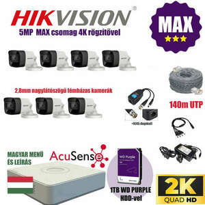 Hikvision 5Mp MAX Szereld Magad Csomag 7 kamerával és RJ45 balunnal kép