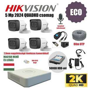 Hikvision szereld magad 5MP ECO TurboHD csomag 4 kamerával, minden tartozékkal kép