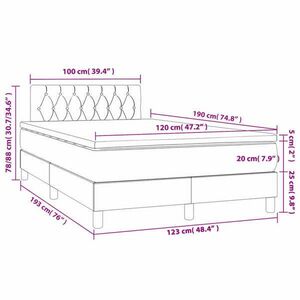 vidaXL krémszínű szövet rugós ágy matraccal 120 x 190 cm kép