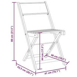vidaXL 2 db tópszínű tömör akácfa és szövet bisztrószék kép