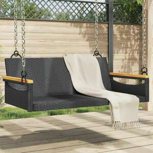 vidaXL fekete polyrattan hintapad 109 x 62 x 40 cm kép