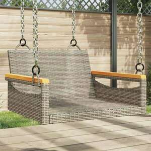 vidaXL szürke polyrattan hintapad 63 x 62 x 40 cm kép