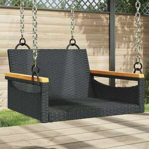 vidaXL fekete polyrattan hintapad 63 x 62 x 40 cm kép