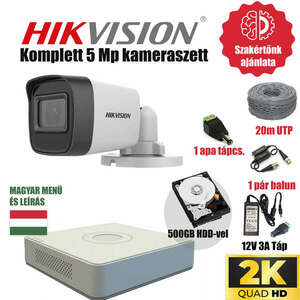 Hikvision Szereld Magad TurboHD Csomag 1 kamerás 5Mp szabadon vágható utp kábellel és hagyományos balunnal kép