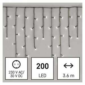 Emos D4CC01 3, 6m/200LED/kül-beltéri/hideg fehér jégcsap karácsonyi LED fényfüggöny kép