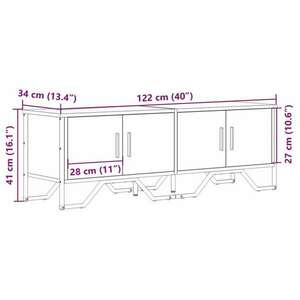 vidaXL barna tölgy színű szerelt fa TV-szekrény 122 x 34 x 41 cm kép