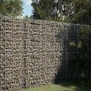 vidaXL horganyzott vas gabion kosár fedéllel 100 x 50 x 200 cm kép