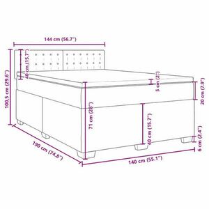 vidaXL fehér műbőr rugós ágy matraccal 140x190 cm kép