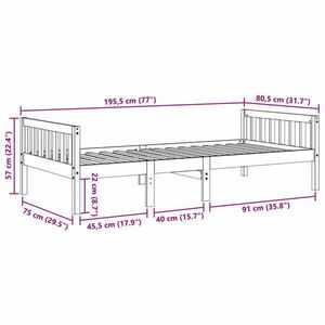 vidaXL tömör fenyőfa gyerekágy matrac nélkül 75 x 190 cm kép