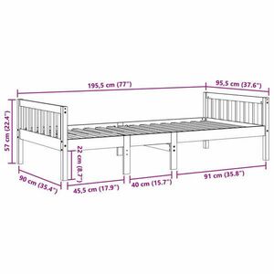 vidaXL fehér tömör fenyőfa gyerekágy matrac nélkül 90 x 190 cm kép