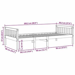 vidaXL tömör fenyőfa gyerekágy matrac nélkül 90 x 200 cm kép