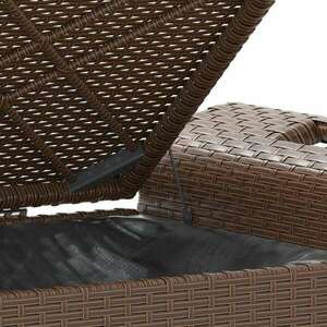 vidaXL barna polyrattan kerti pad párnával 116 x 46 x 57 cm kép