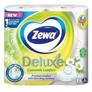 Toalettpapír ZEWA Deluxe 3 rétegű 4 tekercses Camomile Comfort kép