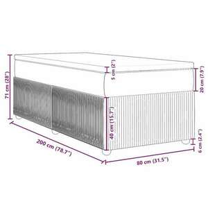 vidaXL sötétszürke bársony rugós ágy matraccal 80 x 200 cm kép