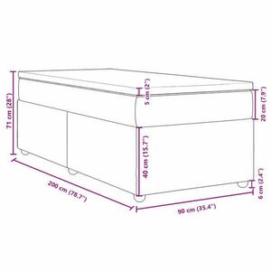 vidaXL világosszürke szövet rugós ágy matraccal 90 x 200 cm kép