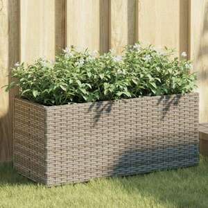 vidaXL 2 db szürke polyrattan kerti ültetőláda 2 cseréppel 72x30x32 cm kép