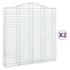 2 db íves horganyzott vas gabion kosár 200 x 30 x 200/220 cm kép