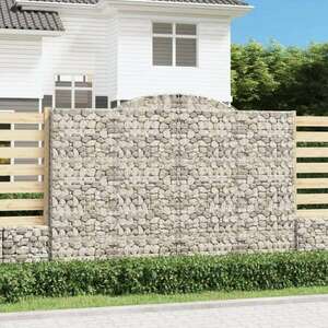 vidaXL 5 db íves horganyzott vas gabion kosár 300x50x200/220 cm kép