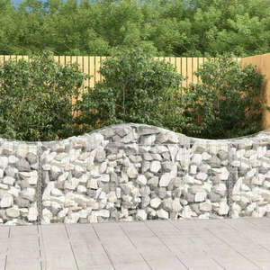 vidaXL 10 db íves horganyzott vas gabion kosár 200x50x80/100 cm kép