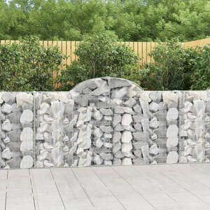 vidaXL 11 db íves horganyzott vas gabion kosár 200x30x100/120 cm kép