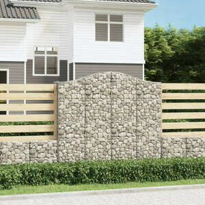 vidaXL 14 db íves horganyzott vas gabion kosár 200x50x180/200 cm kép