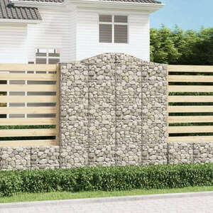 vidaXL 10 db íves horganyzott vas gabion kosár 200x50x220/240 cm kép