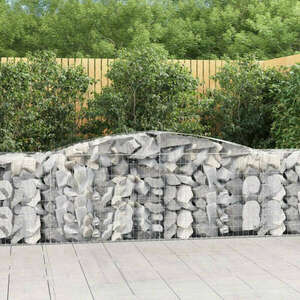 vidaXL 6 db íves horganyzott vas gabion kosár 400x50x80/100 cm kép