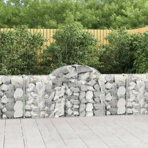 vidaXL 5 db íves horganyzott vas gabion kosár 200x30x80/100 cm kép