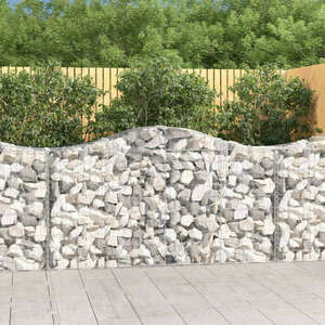 vidaXL 5 db íves horganyzott vas gabion kosár 200 x 50 x 100/120 cm kép