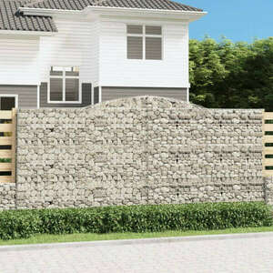 vidaXL 2 db íves horganyzott vas gabion kosár 400x50x180/200 cm kép