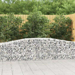 vidaXL 4 db íves horganyzott vas gabion kosár 400x50x80/100 cm kép