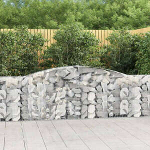 vidaXL 8 db íves horganyzott vas gabion kosár 400x30x80/100 cm kép