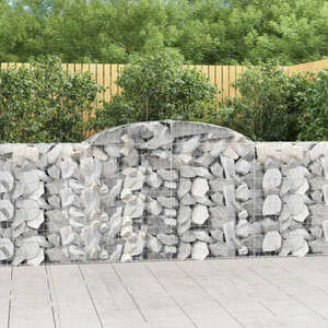 3 db íves horganyzott vas gabion kosár 300 x 30 x 100/120 cm kép