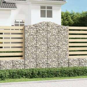 vidaXL 6 db íves horganyzott vas gabion kosár 200x50x220/240 cm kép