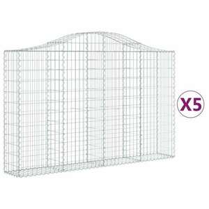 5 db íves horganyzott vas gabion kosár 200x30x120/140 cm kép